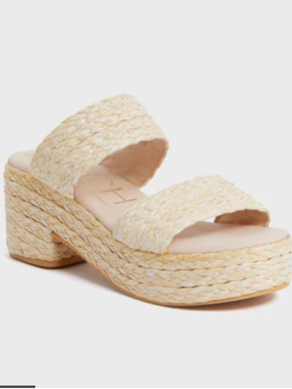 Matisse Braided Double-Strap Platform Sandal in Natural like new condition